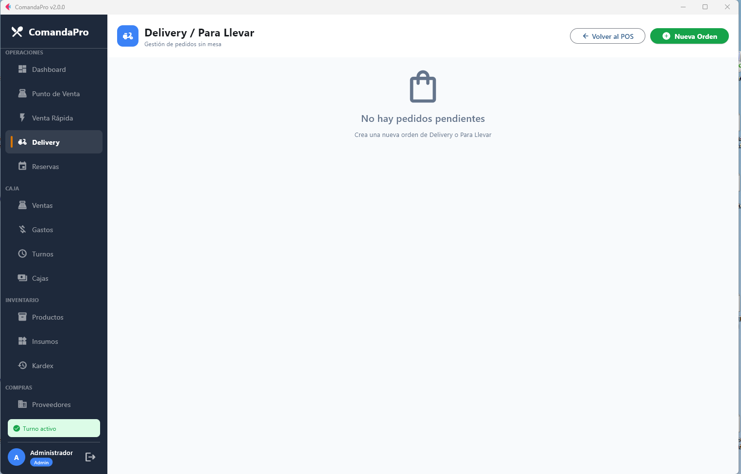 Módulo de delivery y para llevar